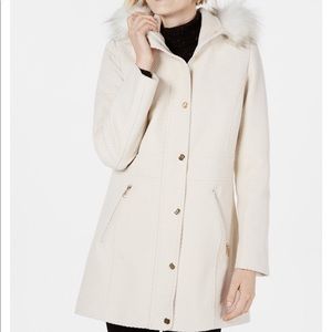 NWT Faux Fur Trimmed INC Coat